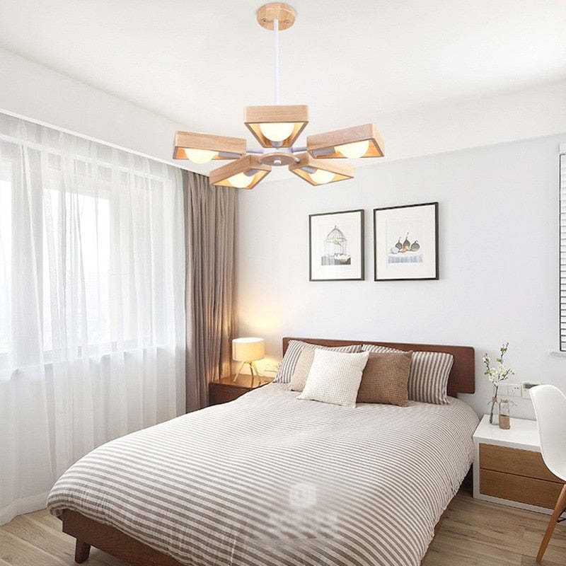 Muto modern Nordic Rotatale lampă suspendată, lemn, 3 Stil