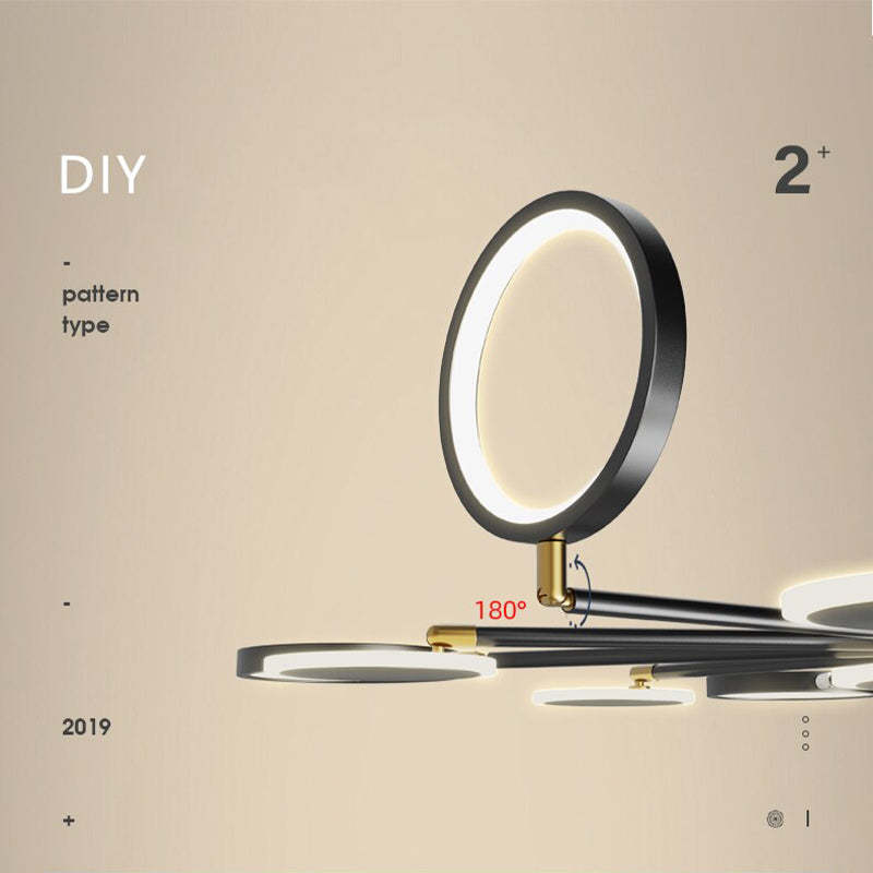 Arisha candelabru modern LED Geometric negru Reglabil