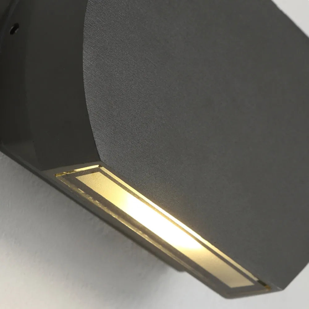 Ray aplică de perete pentru exterior minimalist geometric din metal, negru/gri