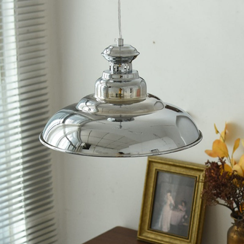 Alessio lampă suspendată industrial LED din metal cromat pentru living/cameră de dormit