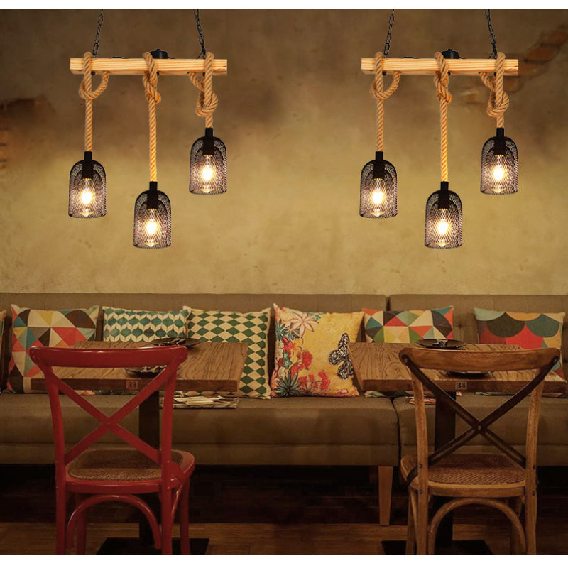 Epoch lampă suspendată minimalistă cu LED în finisaj negru metal/cord pentru bar sau cafenea