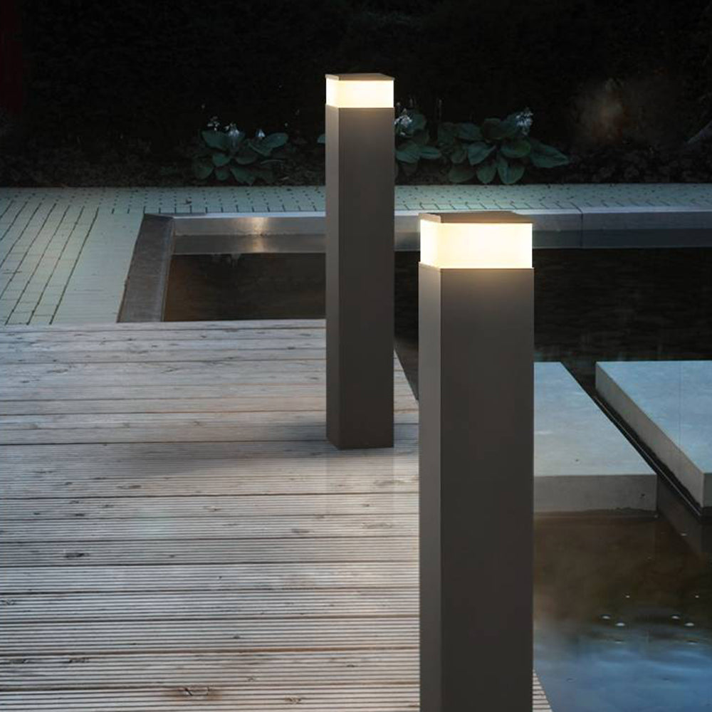 Ray lampă de drum pentru exterior modern din metal rectangular, neagră
