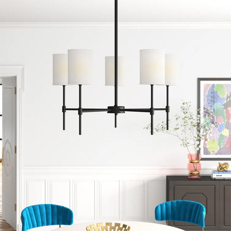 Silva modern LED candelabru negru/Aur metal/Textil dormitor/living
