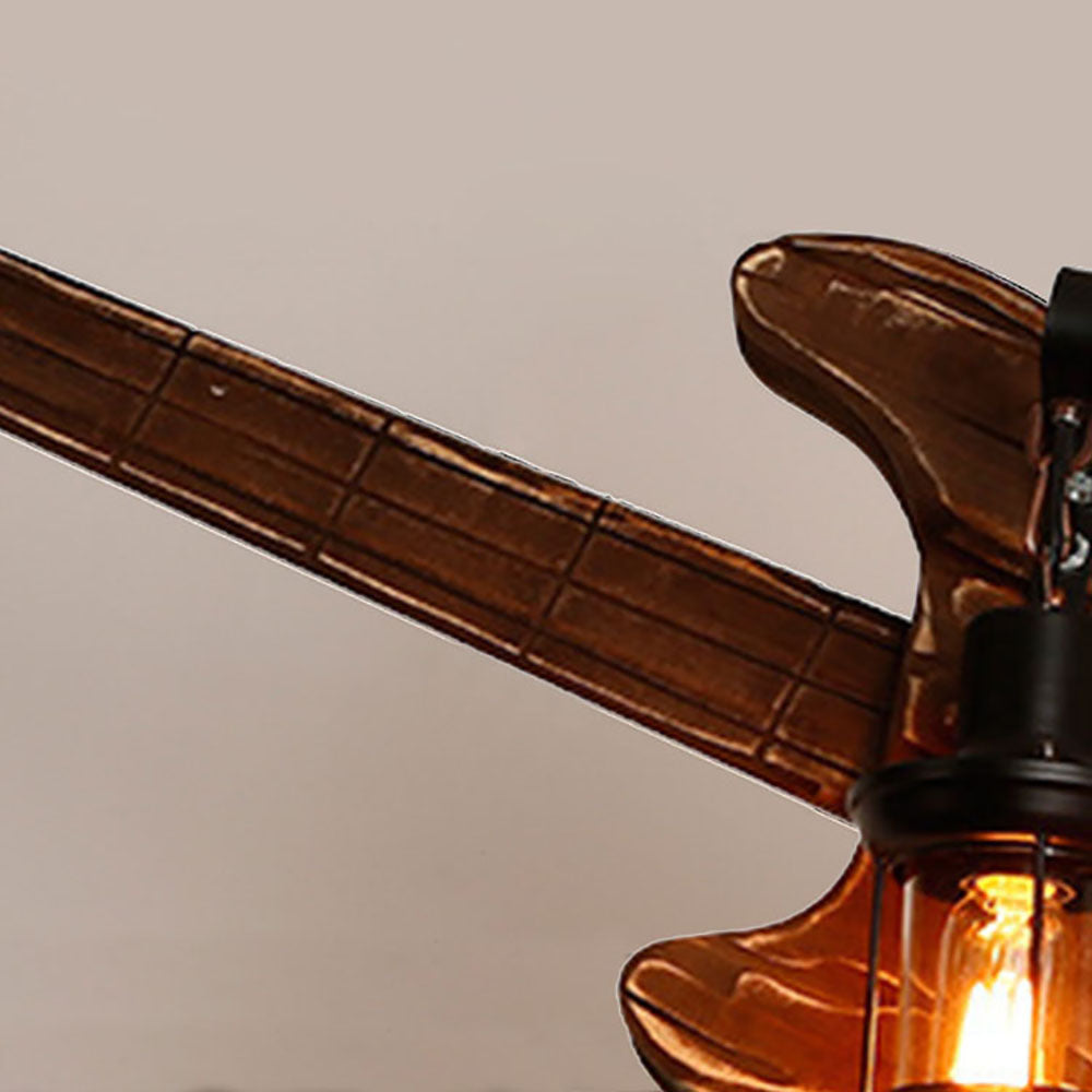 Epoch lampă suspendată Farmhouse Guitar, metal/lemn, lemn de nuc