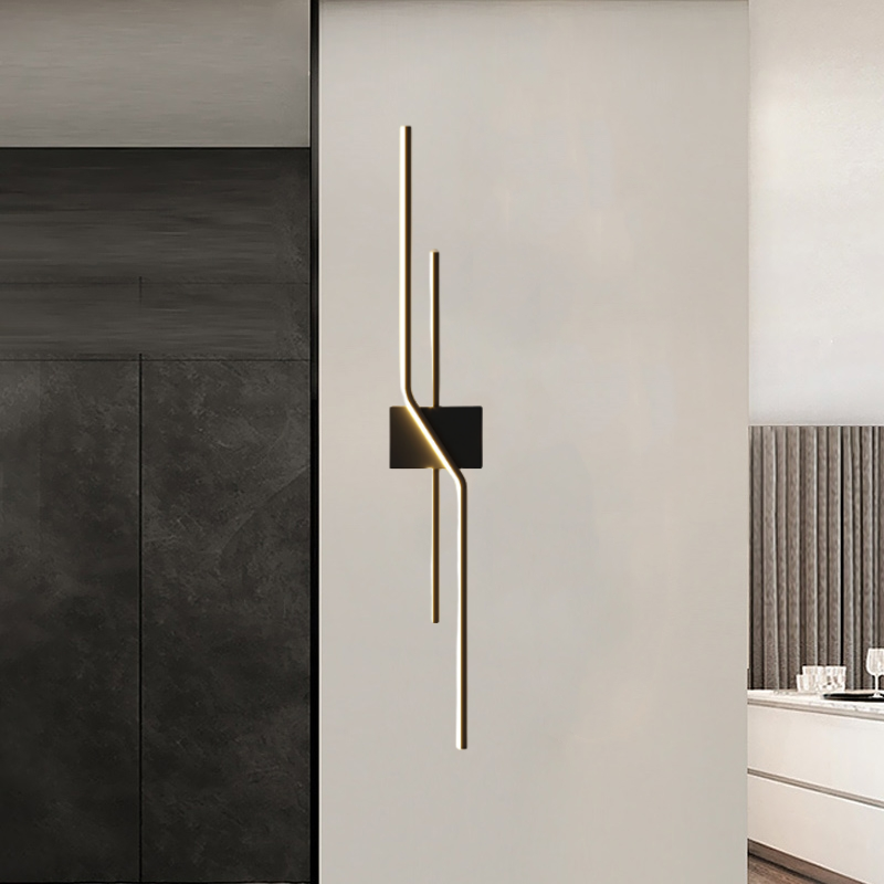 Arisha aplică de perete din metal, minimalistă, liniară, pentru zona oglinzii