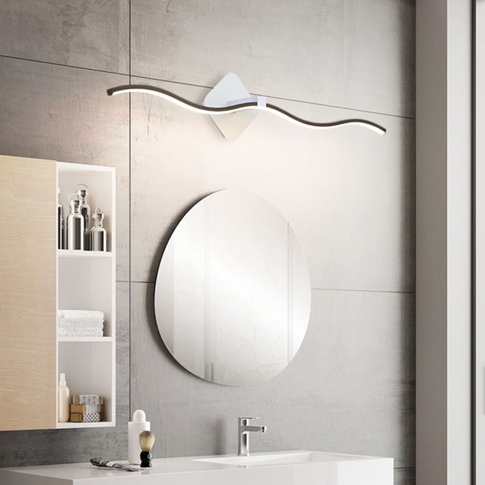 Arisha aplică de perete minimalistă cu Formă Unde Lineară, metal negru/alb