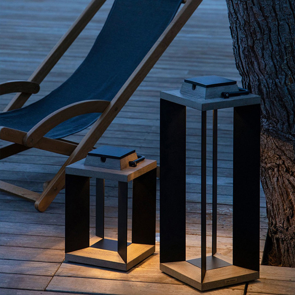 Ray lampadar minimalist Cuboid pentru exterior, Conexiune Electrică Fixă, negru