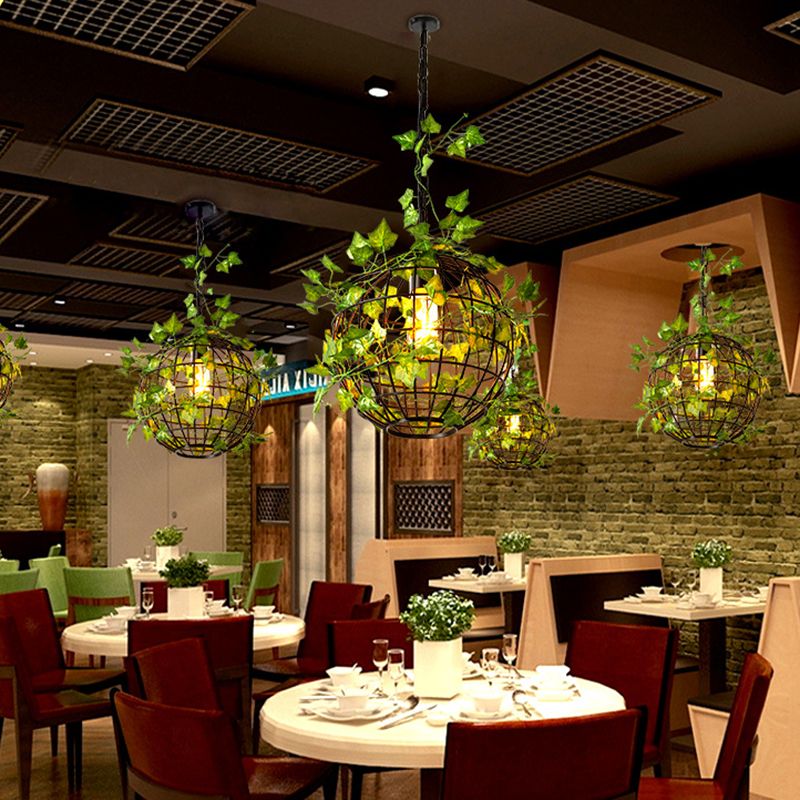 Ritta lampă suspendată în stil rustic cu artă botanică Art Deco glob