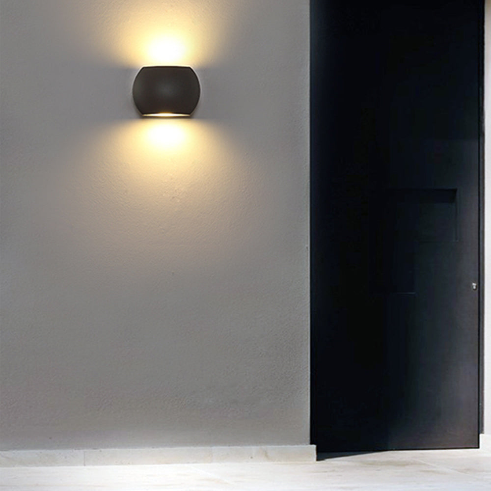 Ray aplică de perete pentru exterior minimalist geometric din metal, negru/gri