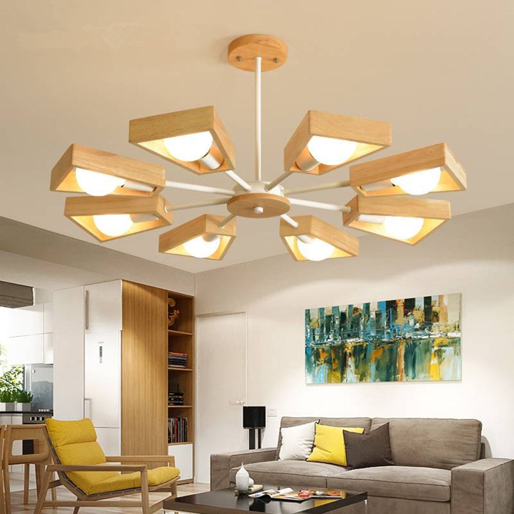 Muto modern Nordic Rotatale lampă suspendată, lemn, 3 Stil