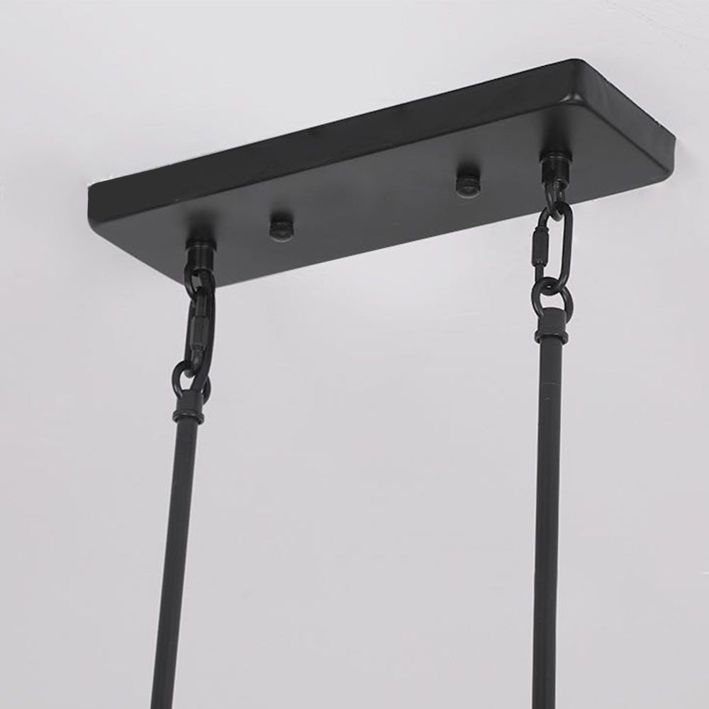 Silva Retro Rectangular metal & lemn lampă suspendată, 5 surse de lumină, 2 Stil