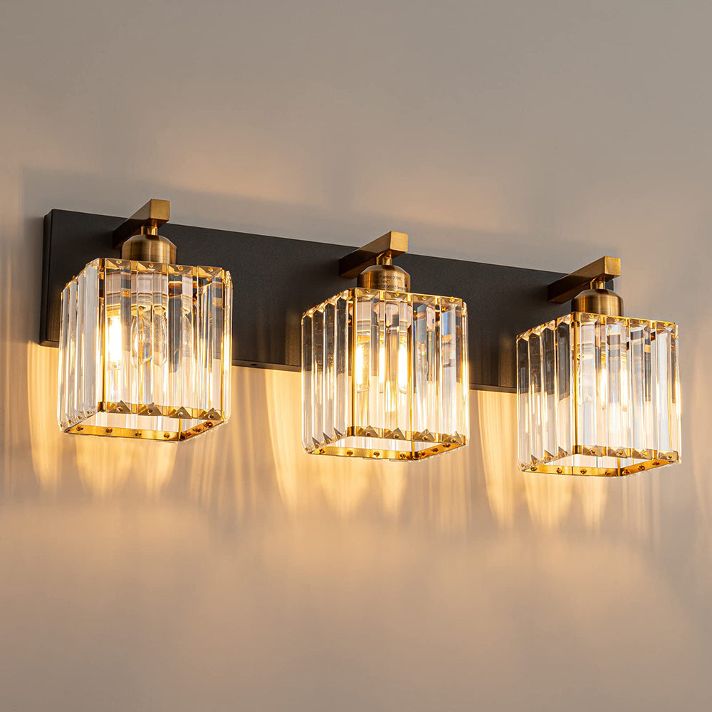 Kristy Vintage LED metal/cristal aplică de Perete pentru Oglindă, auriu