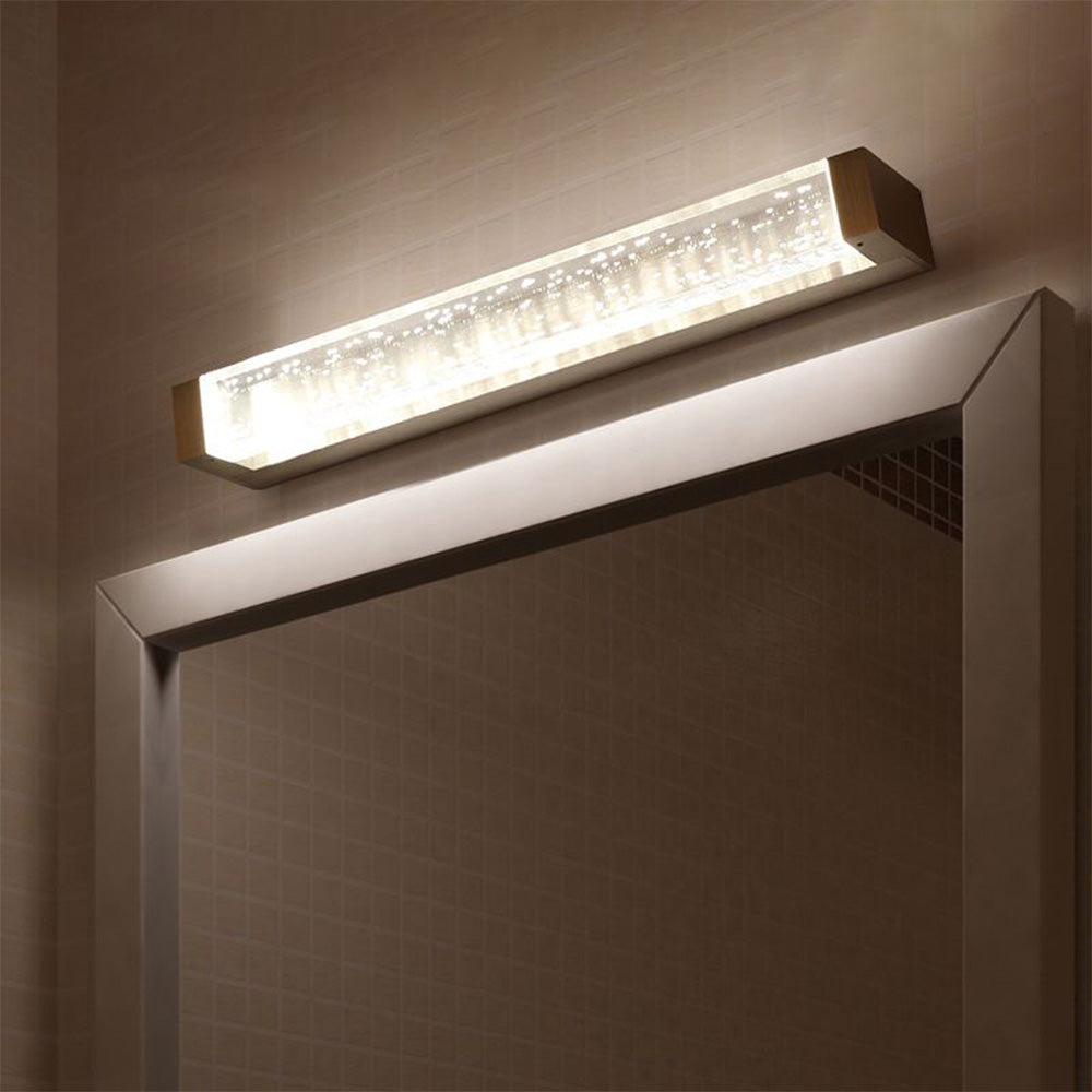 Arisha aplică de perete LED cu față din oglindă rectangulară transparentă, Băi