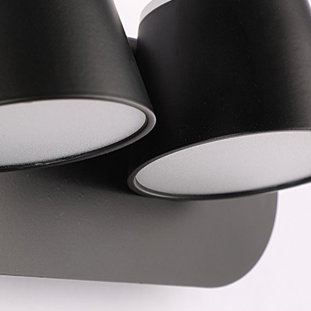 Arisha modern Cylindrical metal oglindă Front aplică de perete, negru