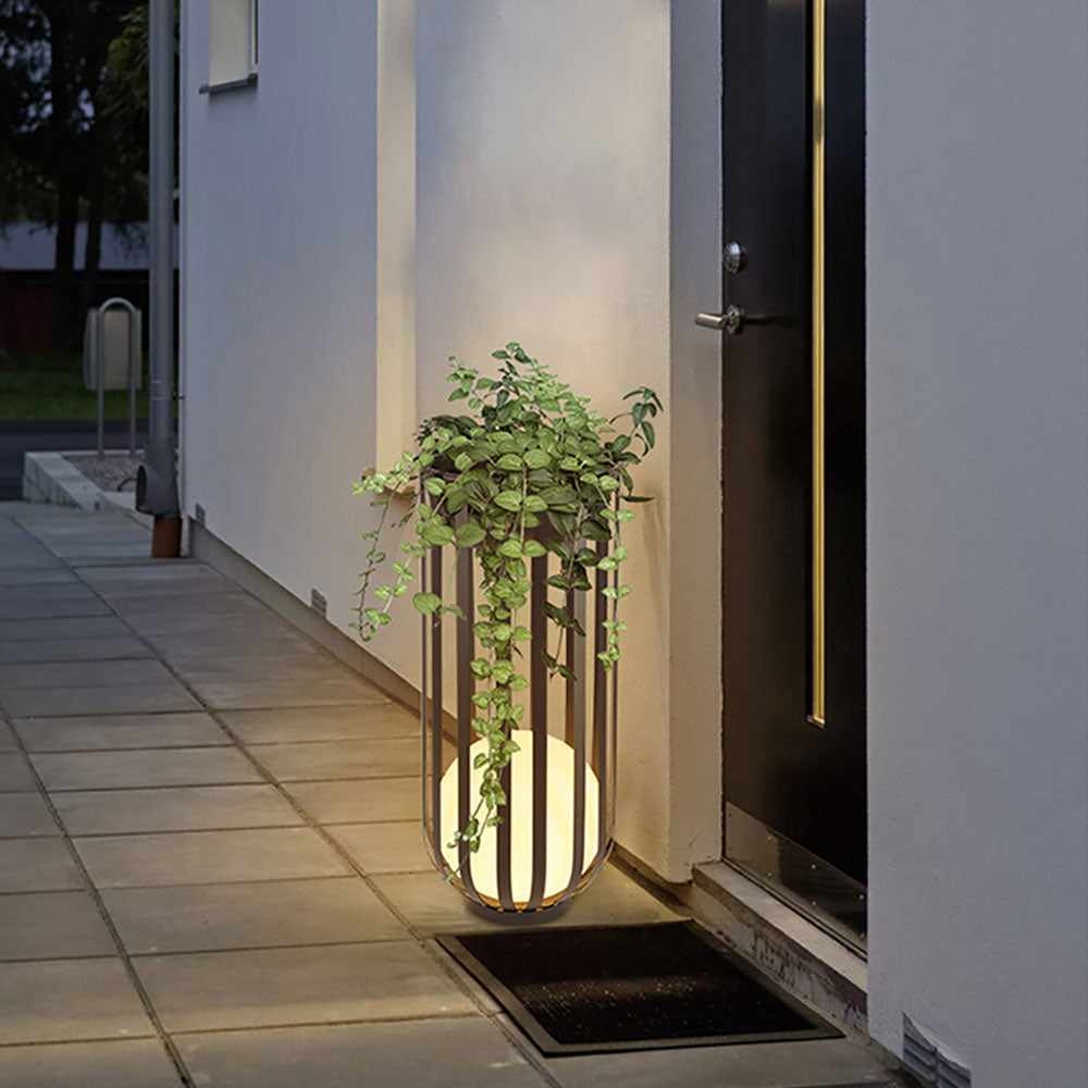 Ray lampadar modern Glob Solar/Rechargeable pentru exterior, negru