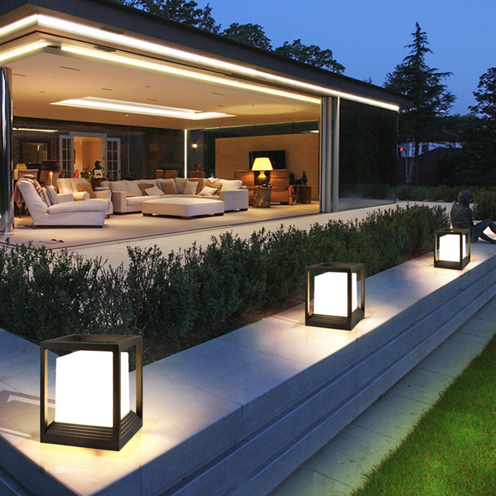 Ray modern Rectangular metal Outdoor Lamps, negru