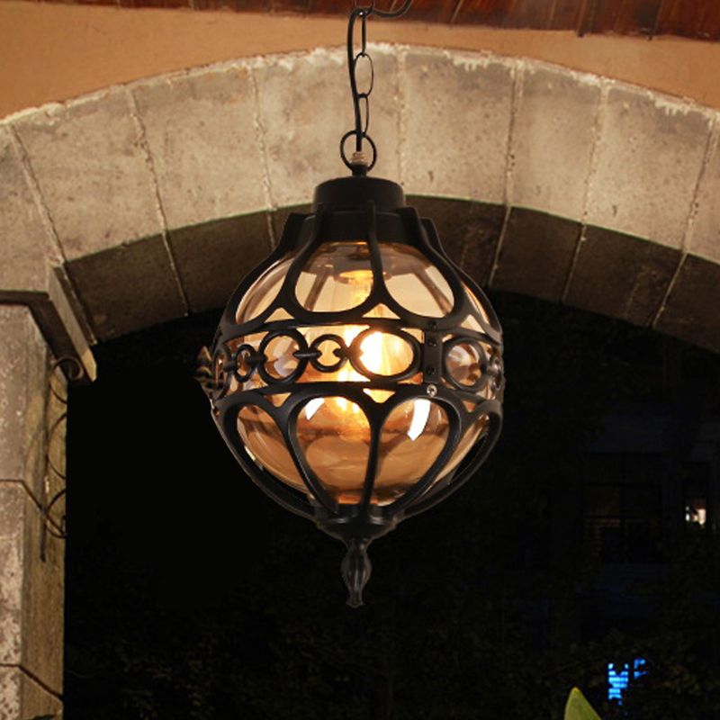Silva Loft Sphere Vintage Farmhouse Rustic lampă suspendată neagră/bronz pentru Sufragerie