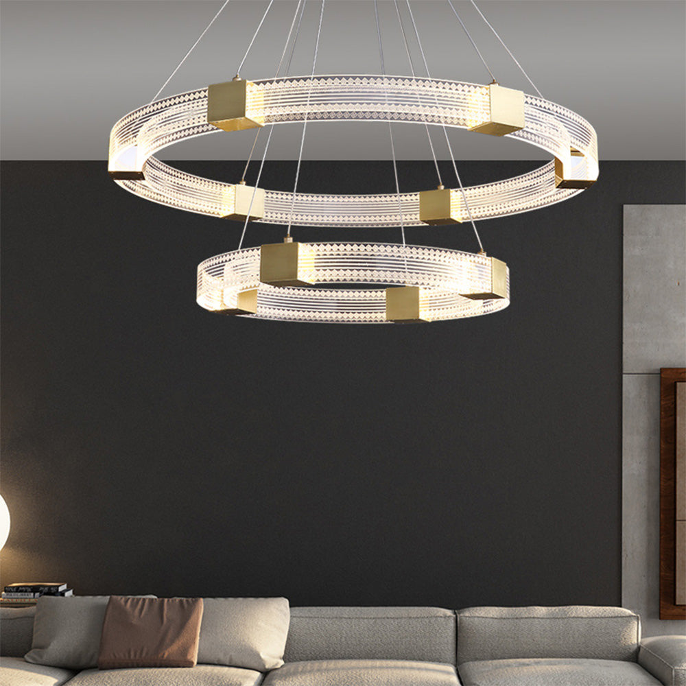 Arisha lampă suspendată modernă rotundă/ovală cu metal, aur