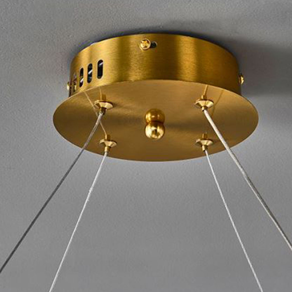 Arisha lampă suspendată Creative inel din metal/acrilic, aur