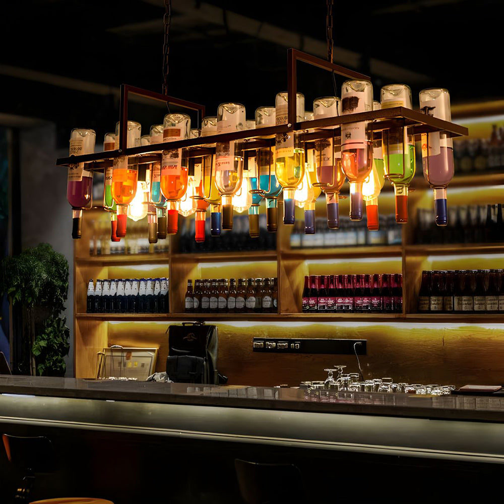 Austin Art Deco lampă suspendată din sticlă de sticlă pentru Burechi de Vin Finisaj Rust