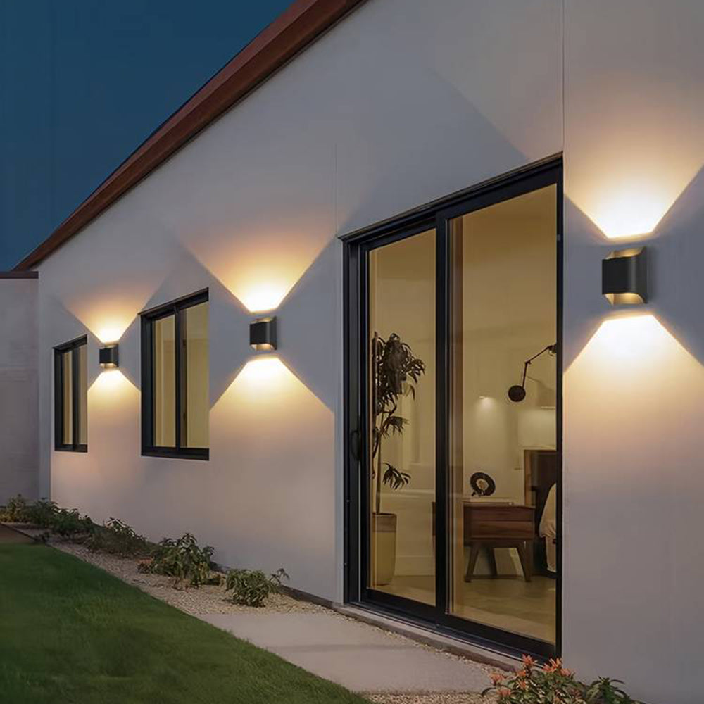 Ray modern Solar Up Down aplică de perete pentru exterior metal negru