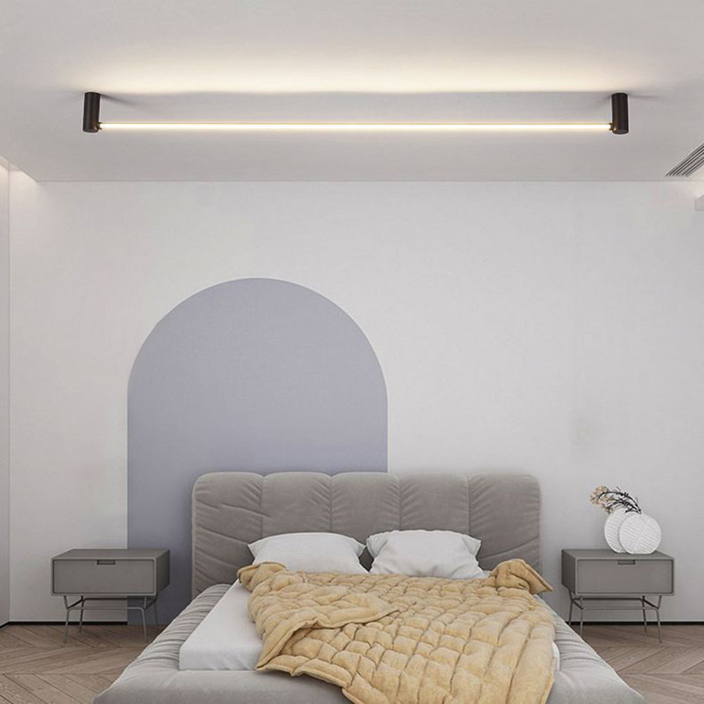 Arisha plafonieră aplicată neagră, minimalistă, liniară, pentru hol