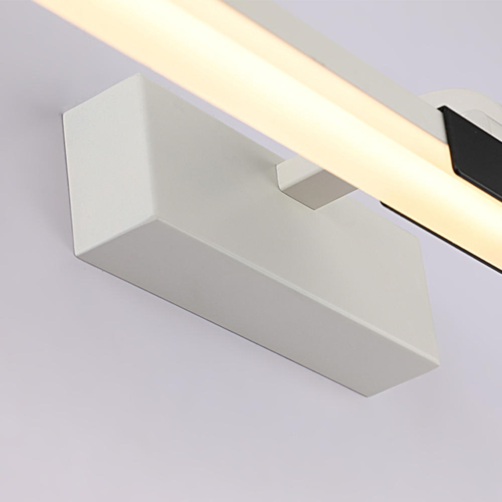 Arisha aplică de perete modernă cu față din oglindă liniară metalică, negru/alb