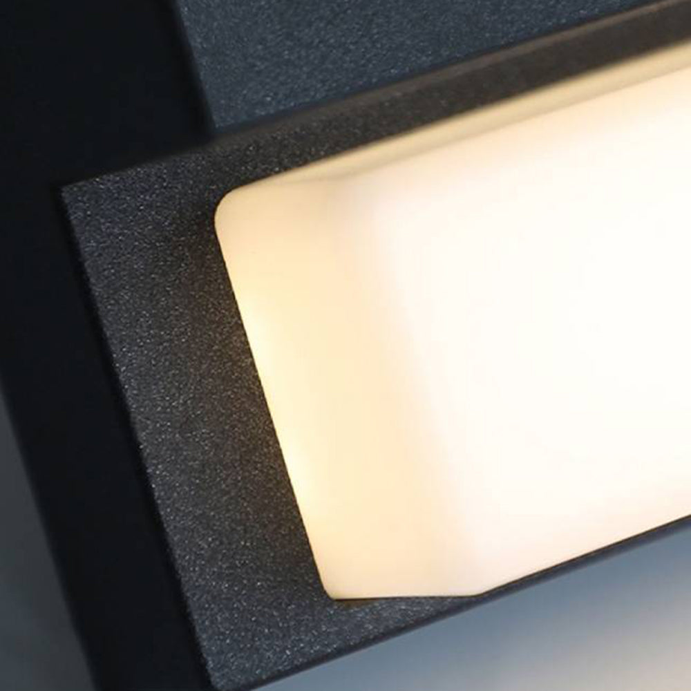 Ray aplică de perete solară liniară minimalistă pentru exterior, neagră
