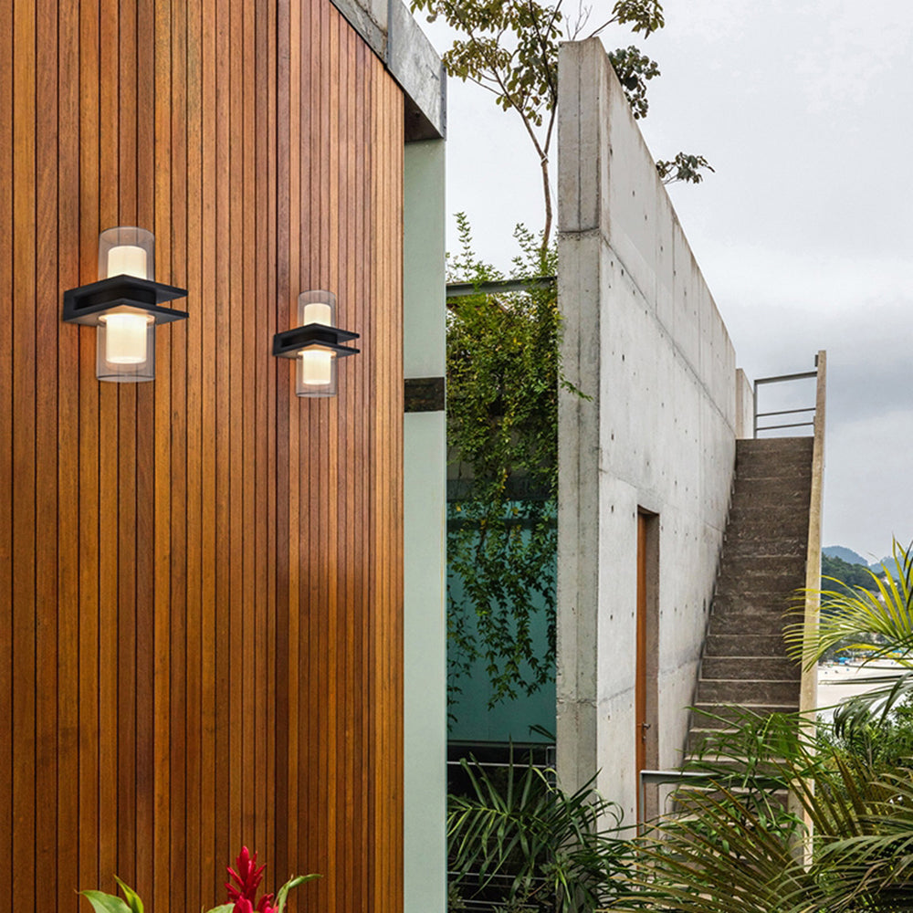 Ray aplică de perete pentru exterior modern 2 surse de lumină negru