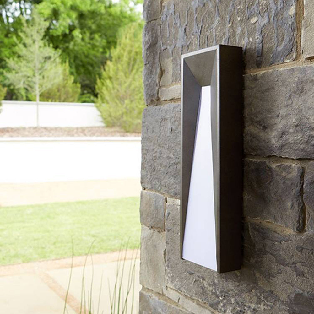 Ray aplică de perete pentru exterior modernă dreptunghiulară din metal, negru/alb