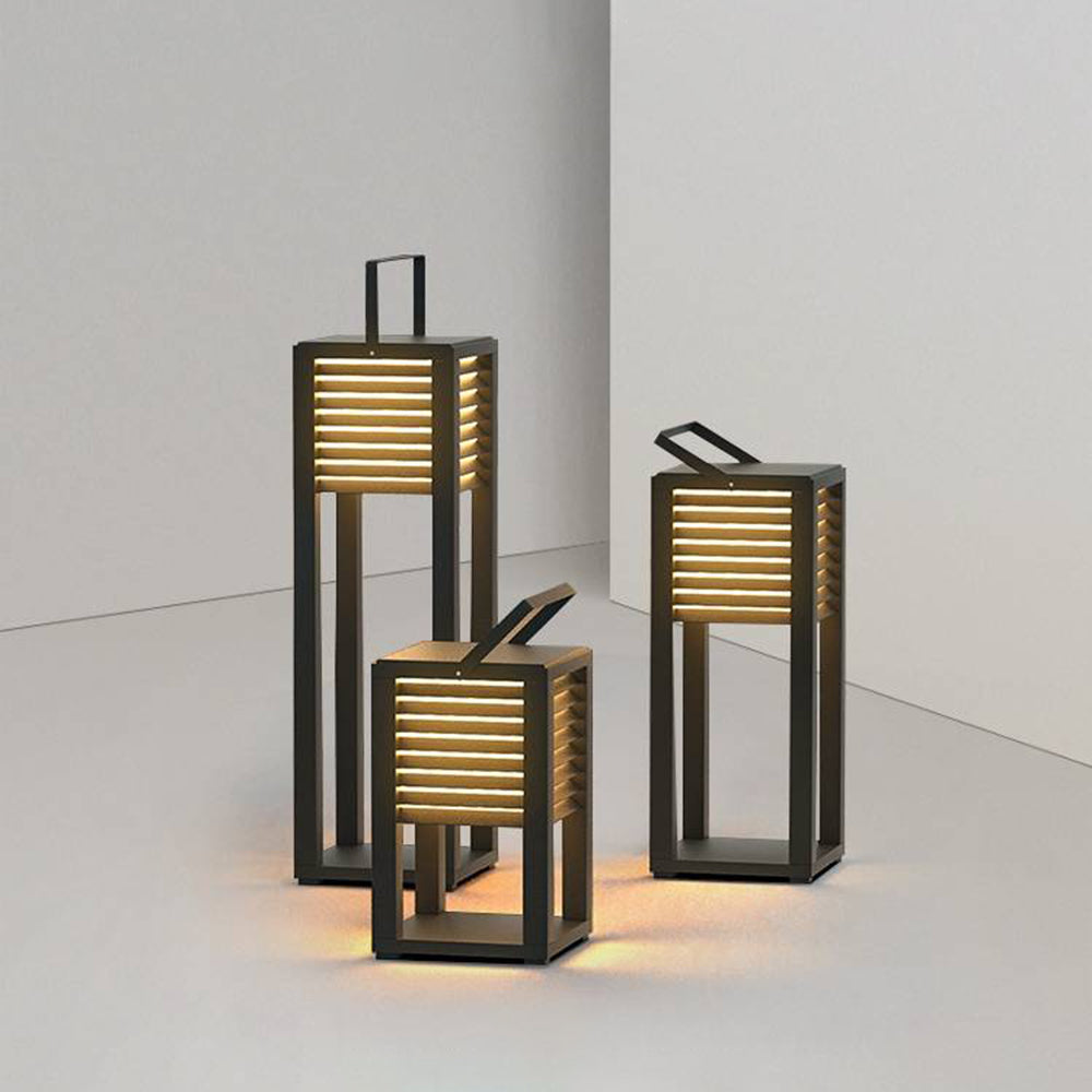 Ray lampadar Vintage Cuboid din metal pentru exterior, negru