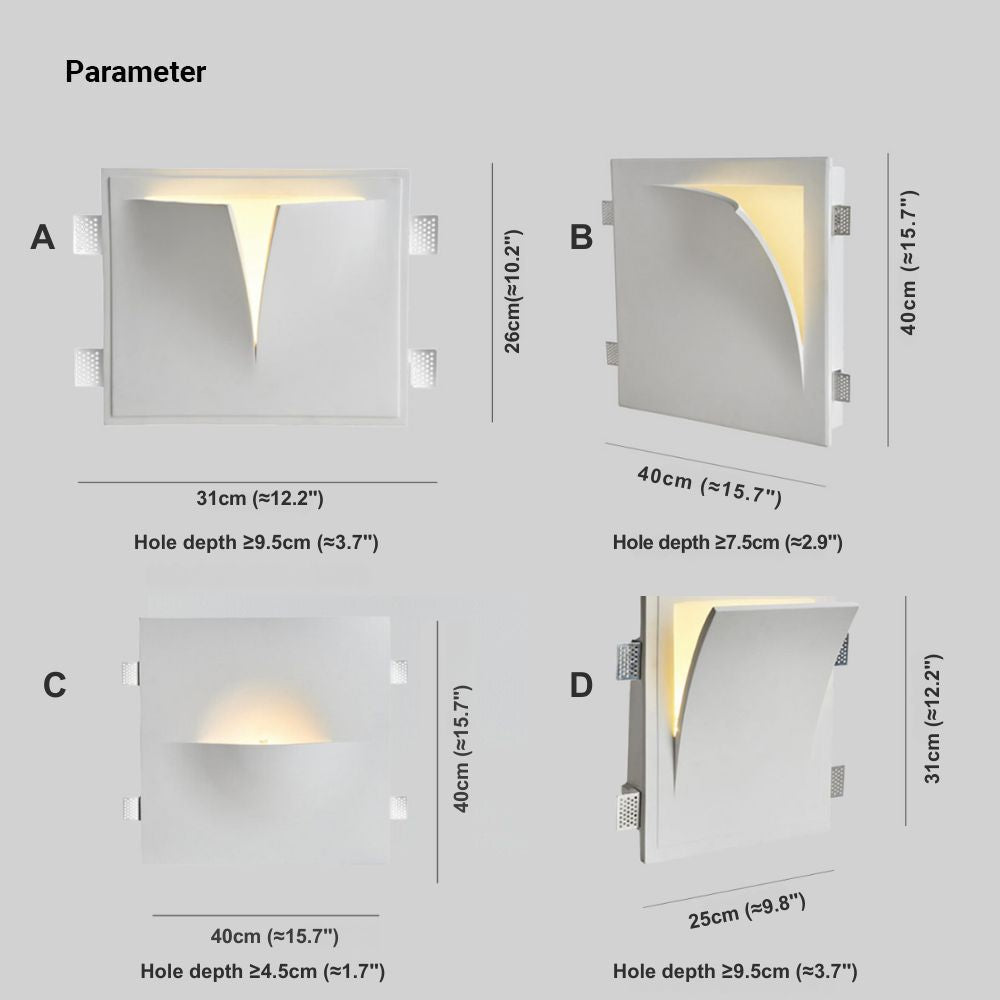 Aria aplică de perete modernă Recondusă din metal/Gips cu LED, alb