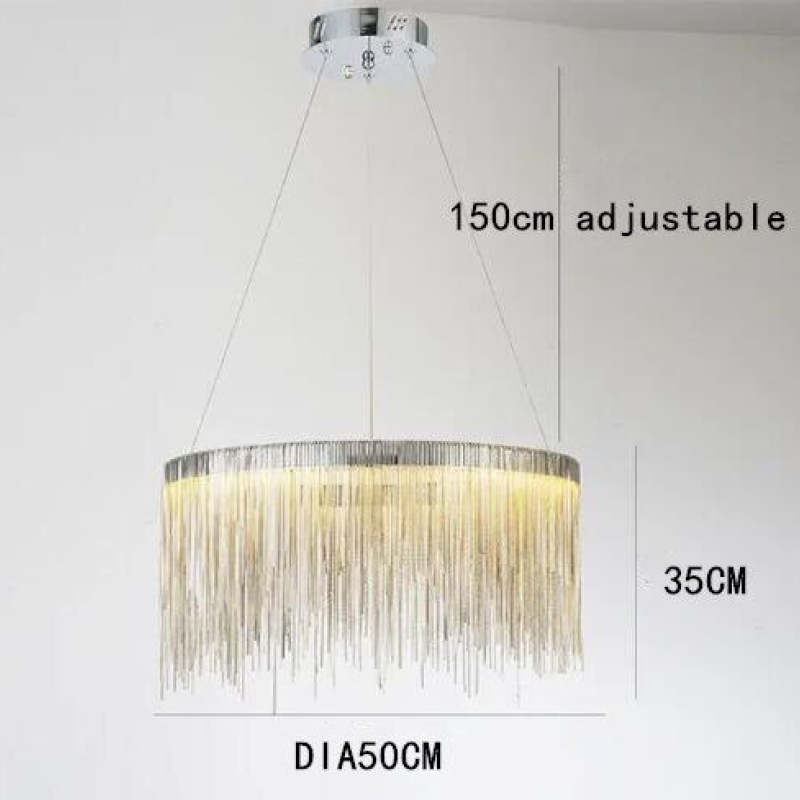 Arisha Tassel Chain Art Deco lampă suspendată Argintiu/Aur living/Hall