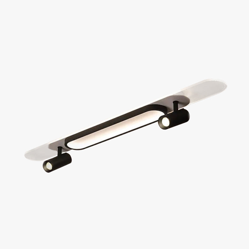 Aim lampă de tavan rectangulară LED modernă din metal, negru/alb