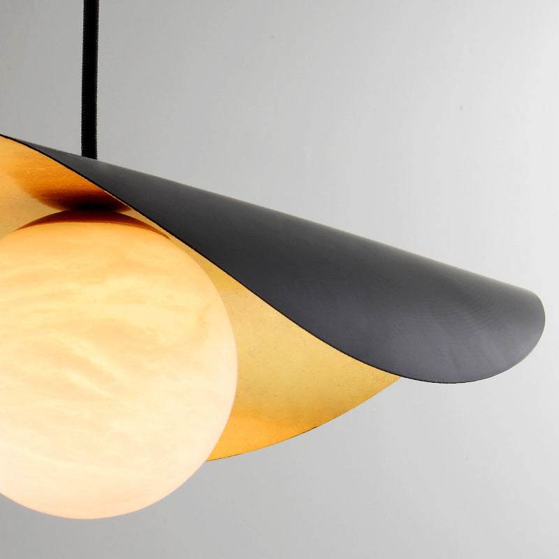 Arisha lampă suspendată modernă Nordic minimalistă din metal/marmură, neagră