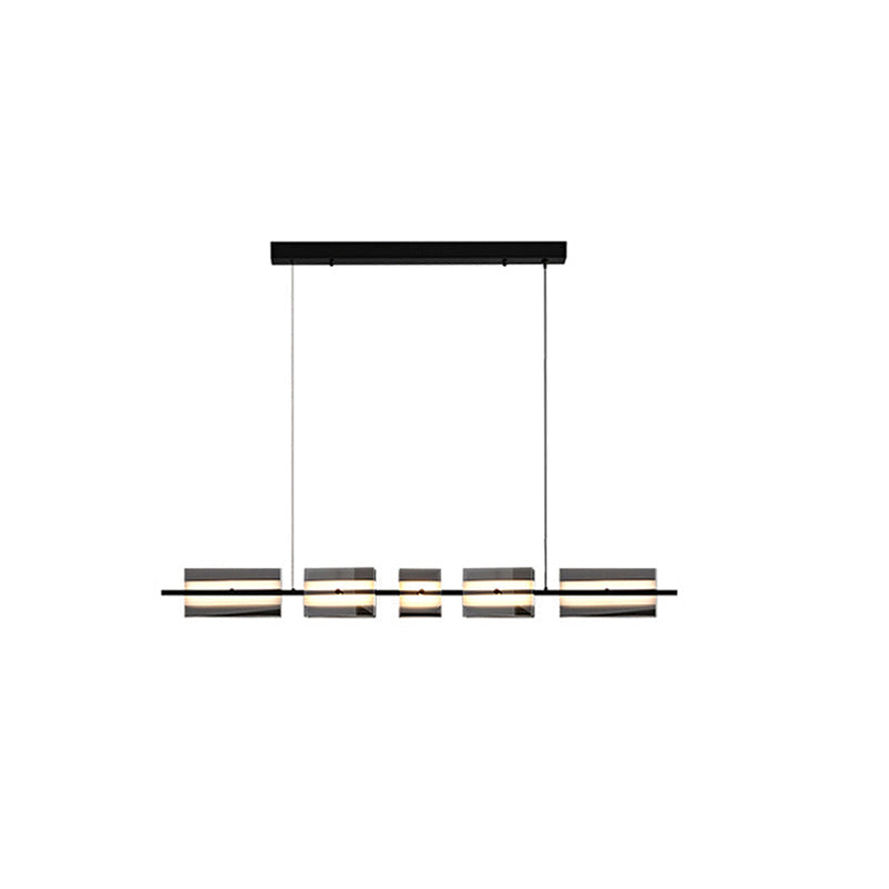 Arisha modern Nordic Linear metal/sticlă lampă suspendată, Alama neagră