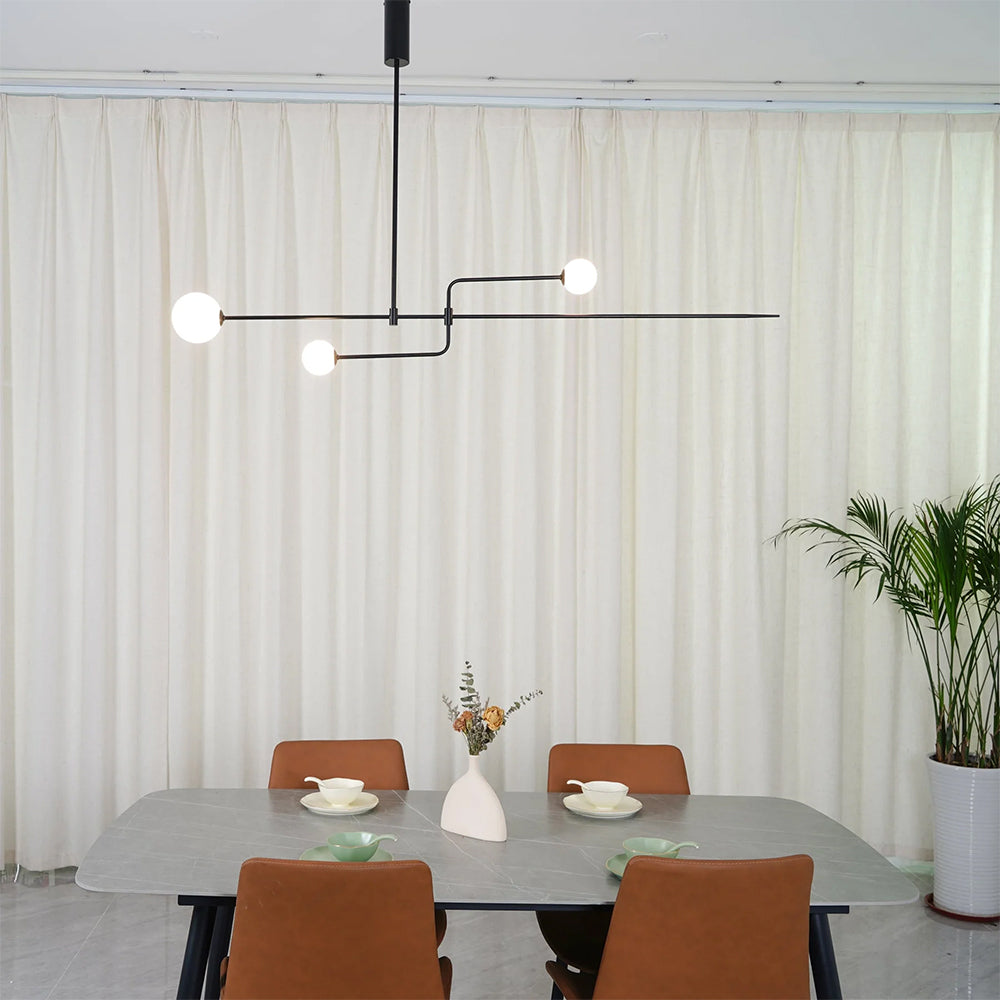 Arisha minimalist Linear Mobile lampă suspendată, neagră
