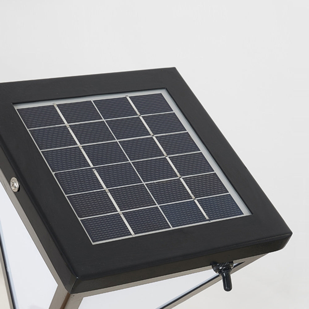 Ray lampă de drum modernă pentru exterior, solară, din metal, conică, neagră