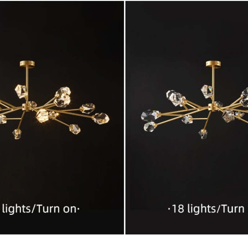 Kristy candelabru Luxos din cristal pentru living Aurit