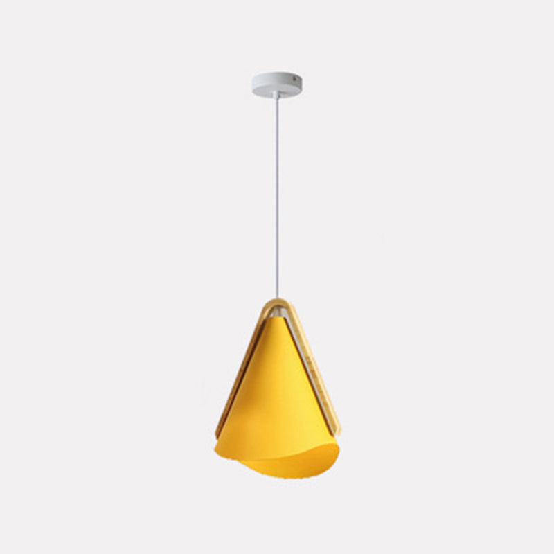 Valentina lampă suspendată modernă Conic, lemn/metal