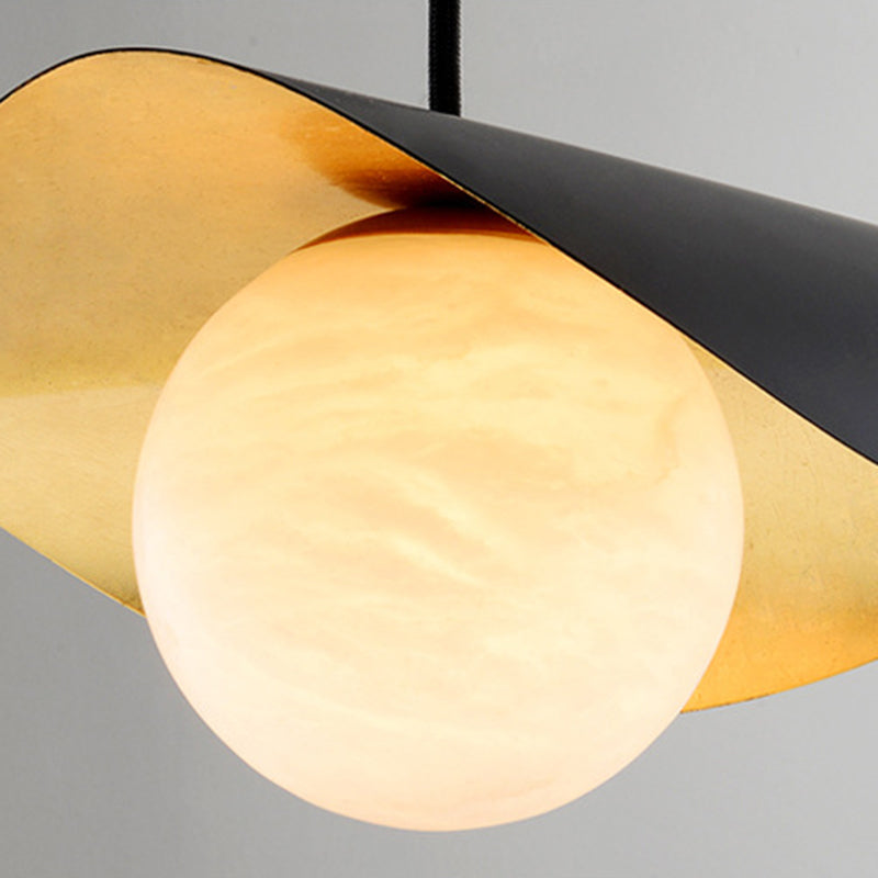 Arisha lampă suspendată modernă Nordic minimalistă din metal/marmură, neagră