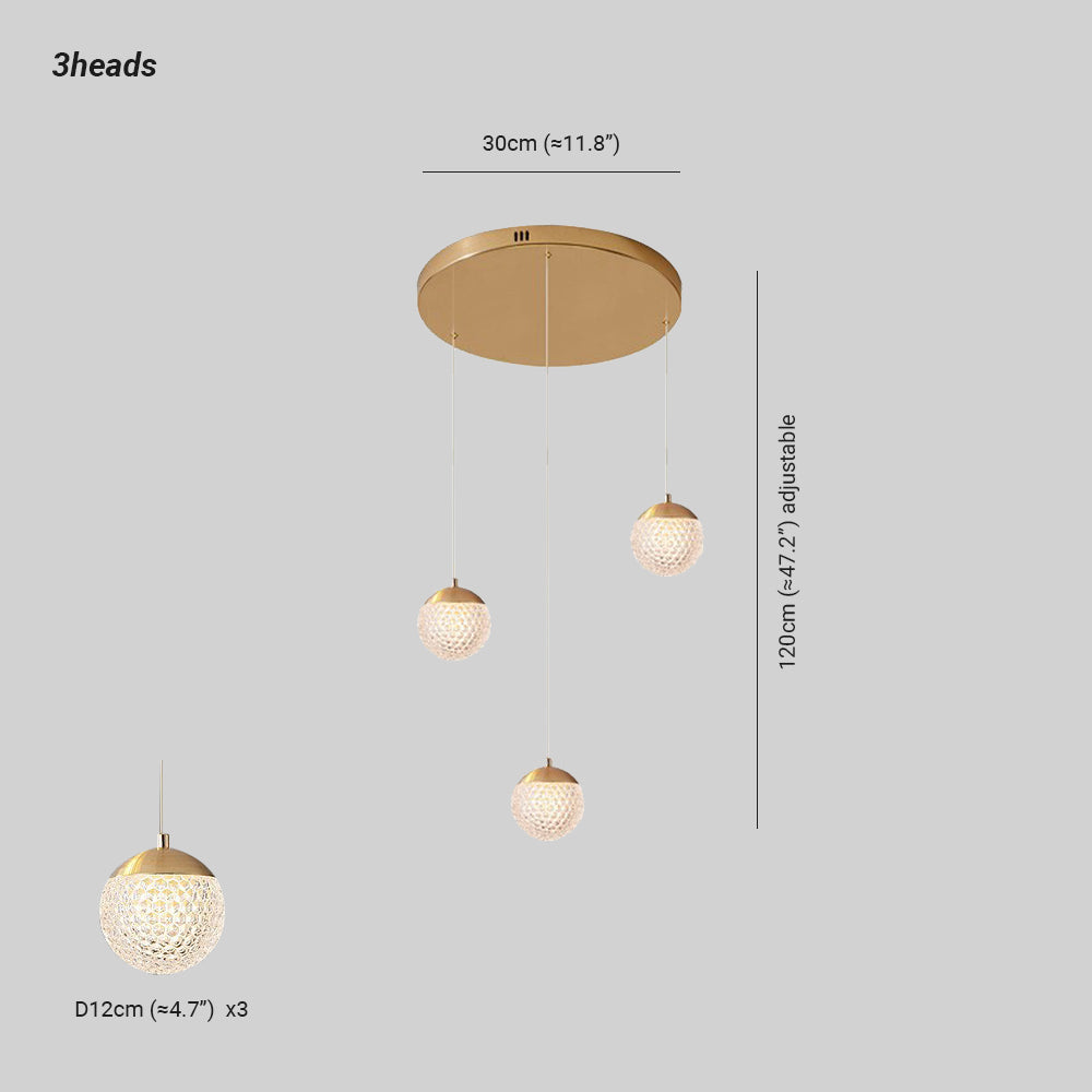 Arisha lampă suspendată Art Deco Jibril multi-etaj modern, aur
