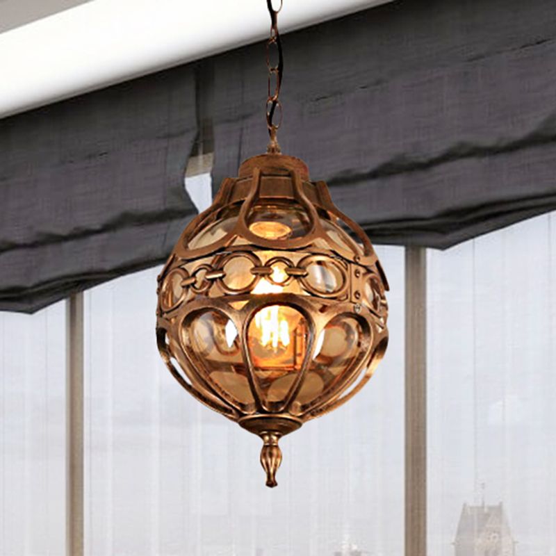 Silva Loft Sphere Vintage Farmhouse Rustic lampă suspendată neagră/bronz pentru Sufragerie