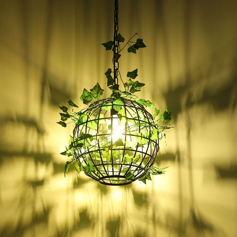 Ritta lampă suspendată în stil rustic cu artă botanică Art Deco glob