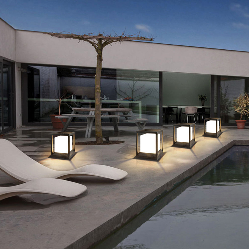 Ray modern Rectangular metal Outdoor Lamps, negru