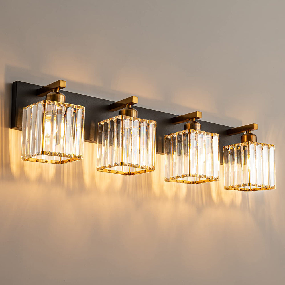 Kristy Vintage LED metal/cristal aplică de Perete pentru Oglindă, auriu