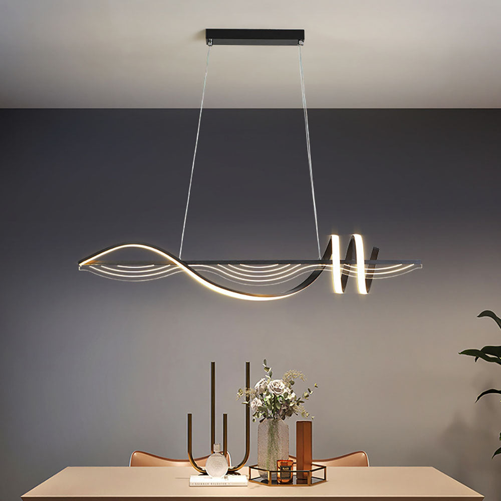 Arisha lampă suspendată contemporan Style liniară din metal, alb/negru