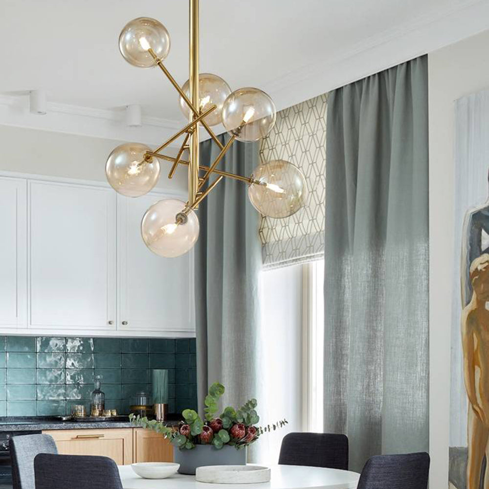 Valentina Bubble ramură sticlă/metal candelabru, pentru bucătărie/sufragerie