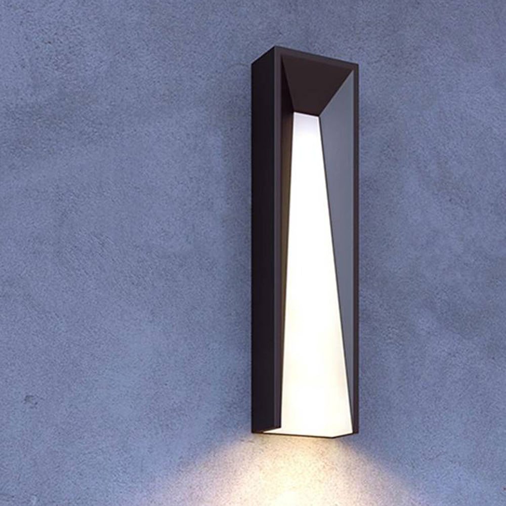 Ray aplică de perete pentru exterior modernă dreptunghiulară din metal, negru/alb
