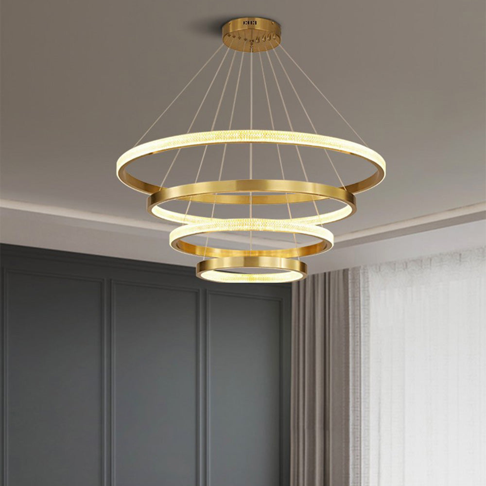 Kristy lampă suspendată modernă Inel metal/Acrilic LED, negru/Aur